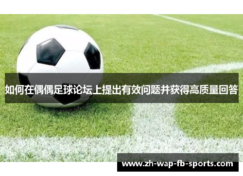 如何在偶偶足球论坛上提出有效问题并获得高质量回答